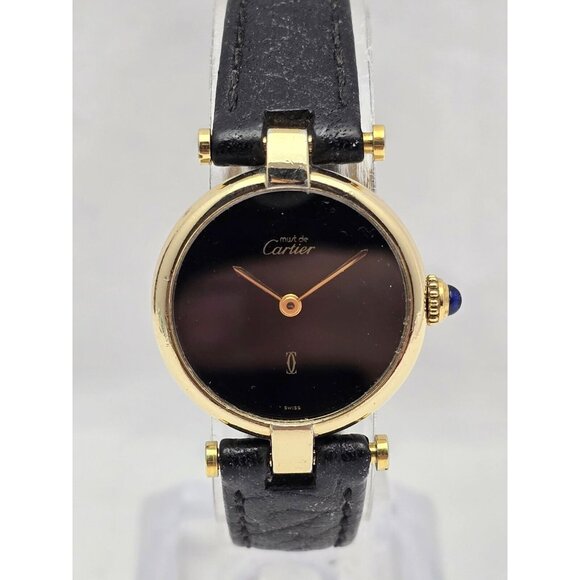 Must de Cartier Paris Vermeil Quartz 18K Gold Plated 925 Silver 24MM 137149